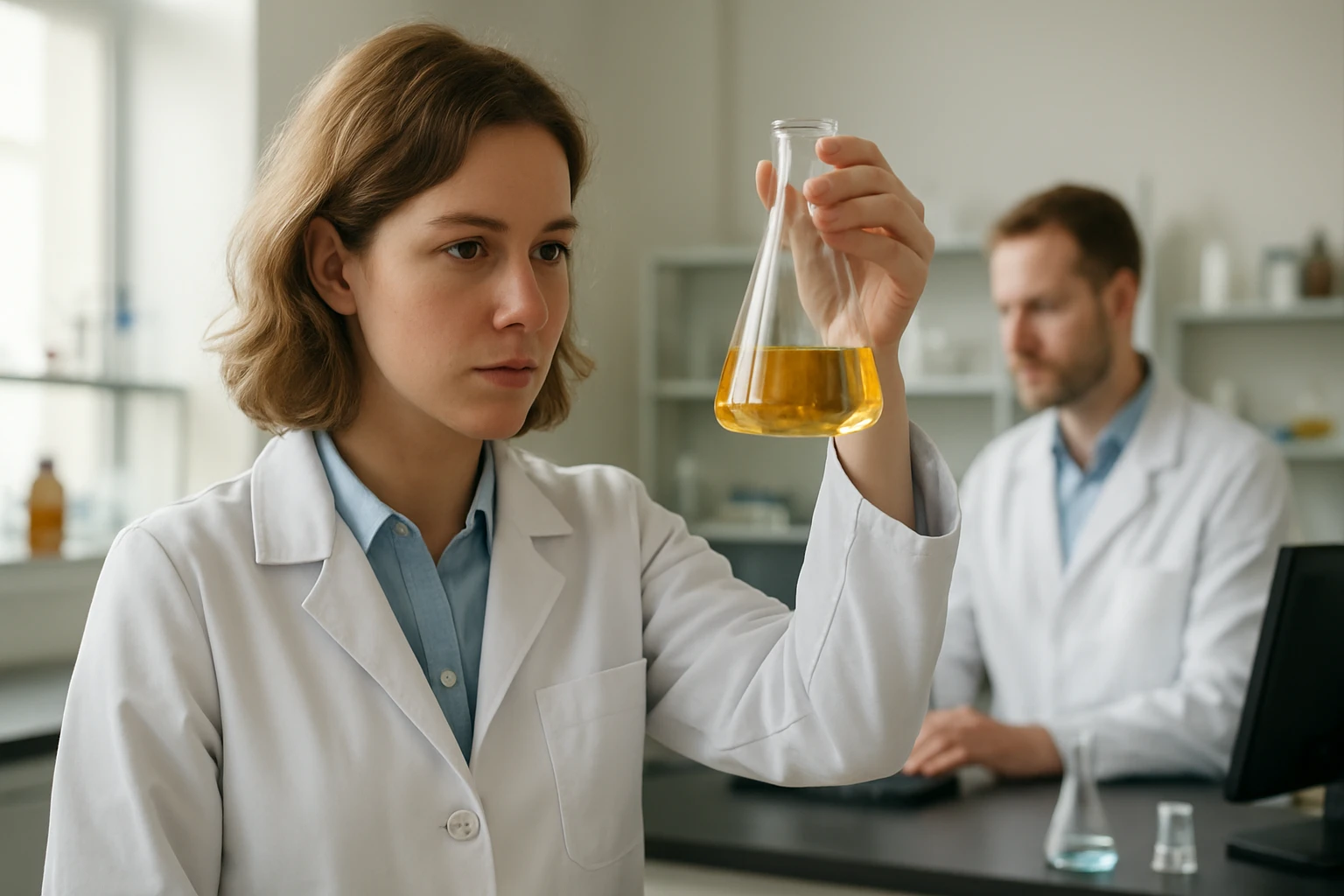 Laboratóriumi kísérlet során scheelit vizsgálata