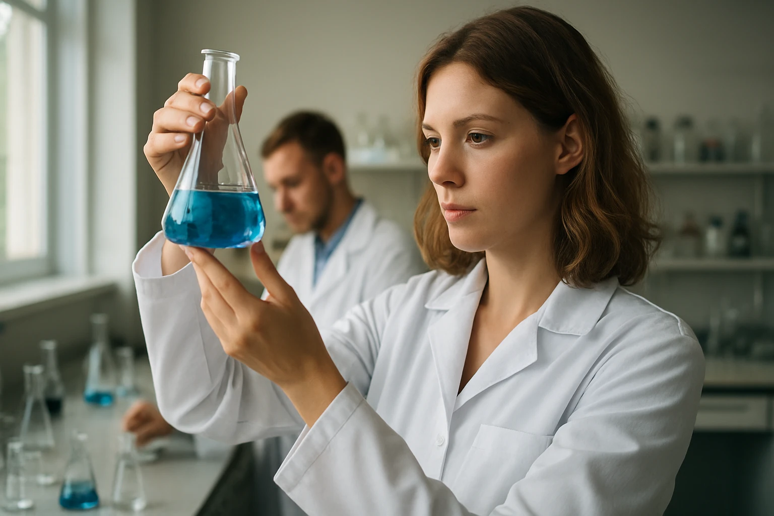 Kémiai kísérlet sóhidridekkel egy laboratóriumban.