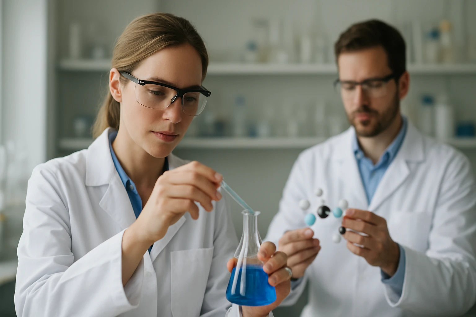 Kémiai kísérlet szacharóz vizsgálatakor laboratóriumi környezetben.