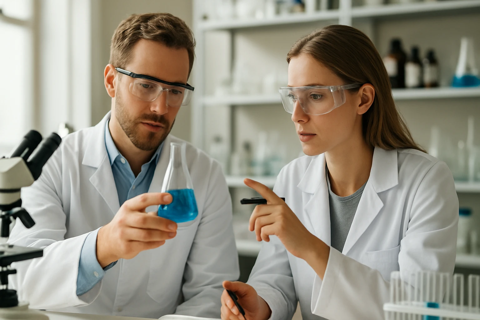 Kémiai kutató laboratóriumban szalakáli vizsgálata