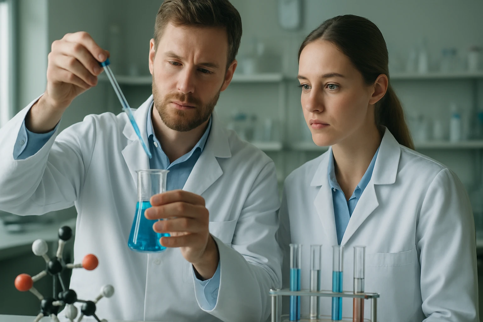 Kémiai kutatás: szendvics vegyületek vizsgálata laboratóriumban.