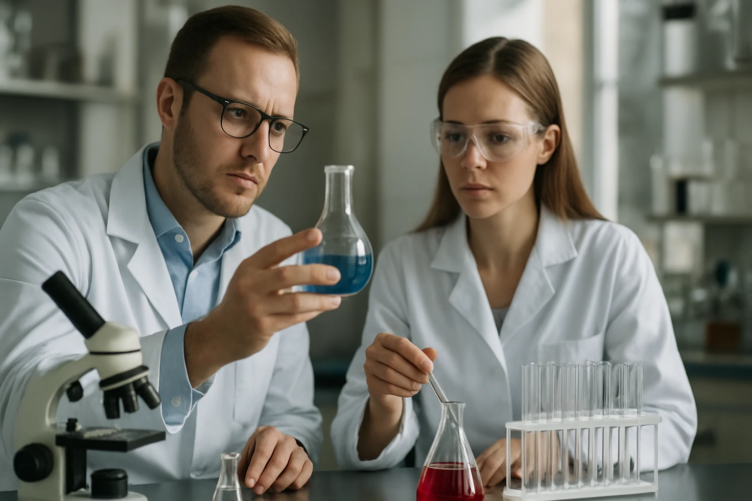 Kémikusok szilárdító szerek vizsgálata laboratóriumban