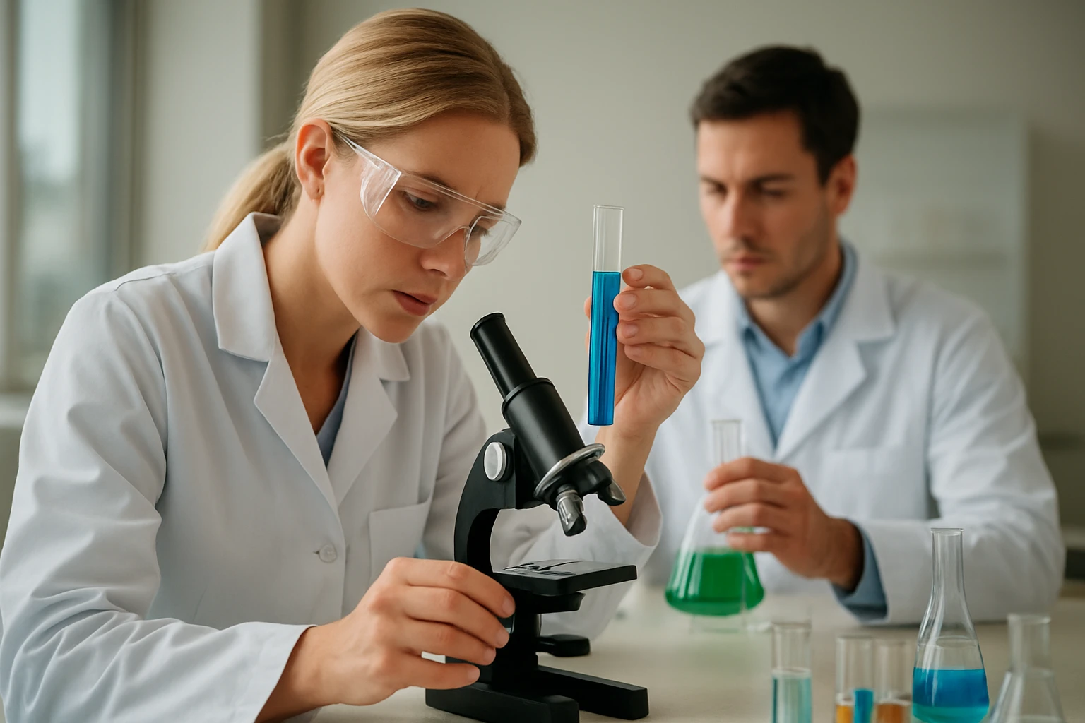 Kémiai kísérlet szulfitos karamell tanulmányozására laboratóriumban.