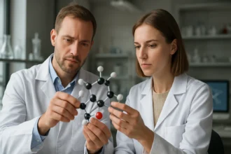 Két kémikus terpenoid molekulát elemez