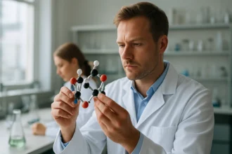 Tetrablokk kopolimerek mikroszerkezettal rendelkező kutatás laboratóriumban.