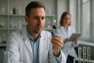 Kémikus triszilán molekulát vizsgál