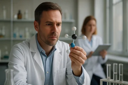 Kémikus triszilán molekulát vizsgál