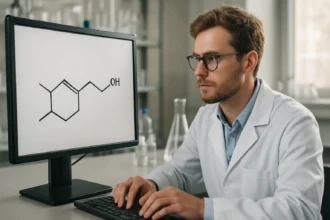 Kutató a tetrametilhexadec-2-en-1-ol kémiai képletével foglalkozik