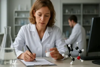 Laboratóriumi kísérlet vanilin tanulmányozásához.