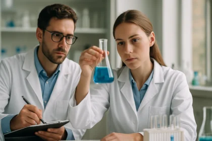 Kémiai felfedezés a laboratóriumban, titrálás során