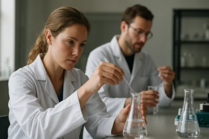 Vegytisztítás kémiai laboratóriumban folyamatban lévő kutatás