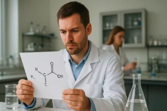 Kutatók allil-alkoholt tanulmányoznak laboratóriumban.