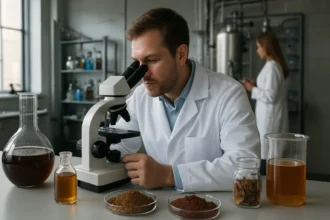 Laboratóriumi kísérlet cserzőanyagok vizsgálatára