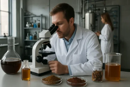 Laboratóriumi kísérlet cserzőanyagok vizsgálatára