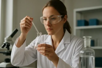 Laboratóriumi kísérlet bromoform használatával