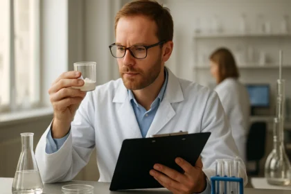 Tianften anyag elemzése a laboratóriumban