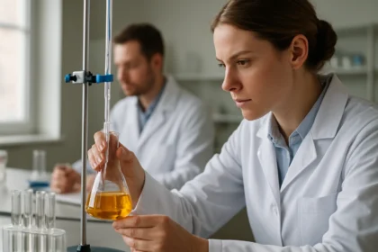 Laboratóriumi kísérlet során titrálás módszere