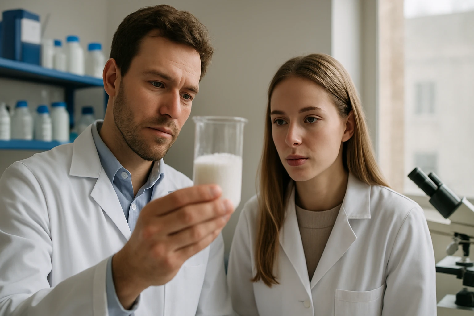 Polimerek: Tulajdonságok, Típusok és Felhasználási Területek Kémikusok laboratóriumban polimert vizsgálnak