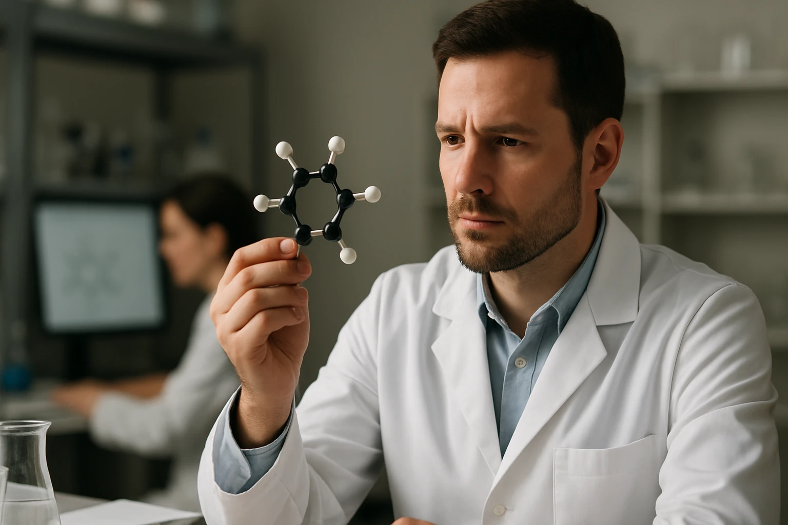 A tetrahidrobenzol molekula vizsgálata laboratóriumban.