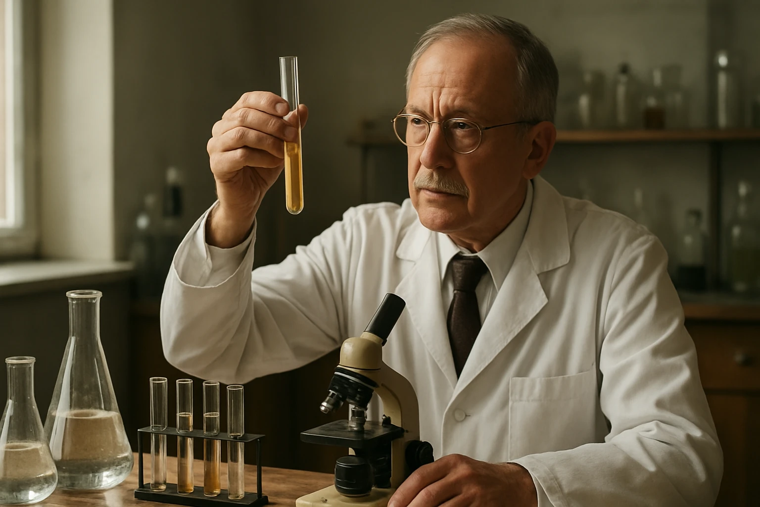 Than Károly: A magyar kémia kiemelkedő alakja és öröksége Kémikus laboratóriumban kémcsövet tart a kezében
