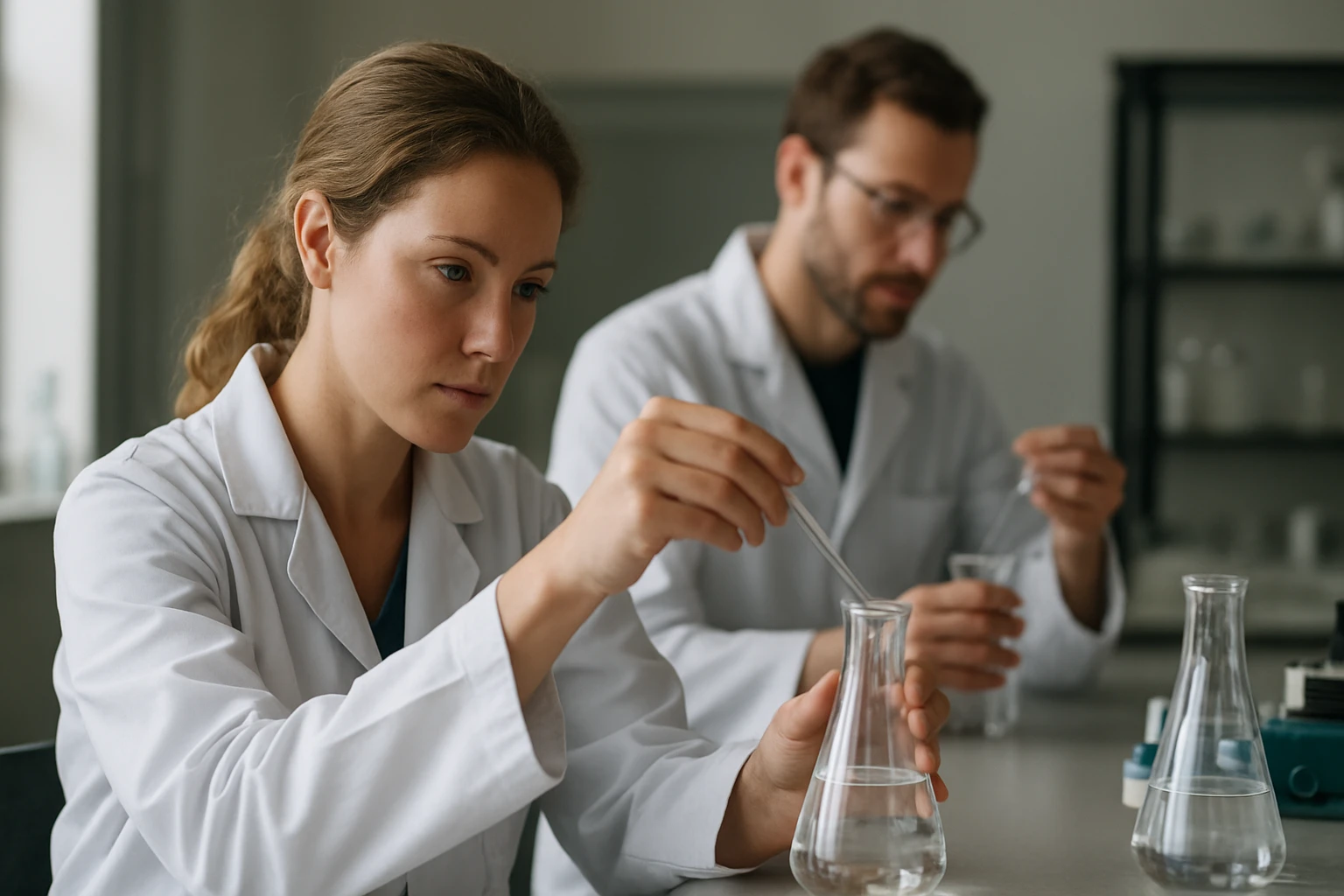 Vegytisztítás kémiai laboratóriumban folyamatban lévő kutatás